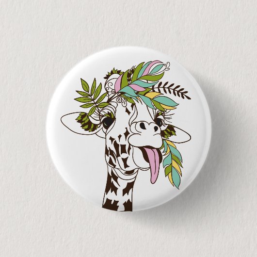 キリンおもしろいク 缶バッジ (正面)