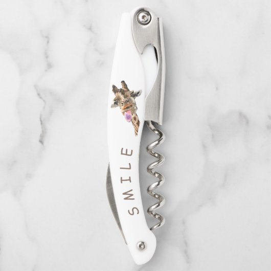 キリンおもしろいコルスクリュスマイル-カスタム文字 ソムリエナイフ (裏面)