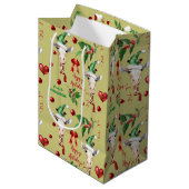 キリンおもしろいサンタハットホリークリスマス ミディアムペーパーバッグ (正面アングル)