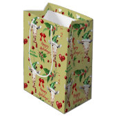 キリンおもしろいサンタハットホリークリスマス ミディアムペーパーバッグ (裏面アングル)