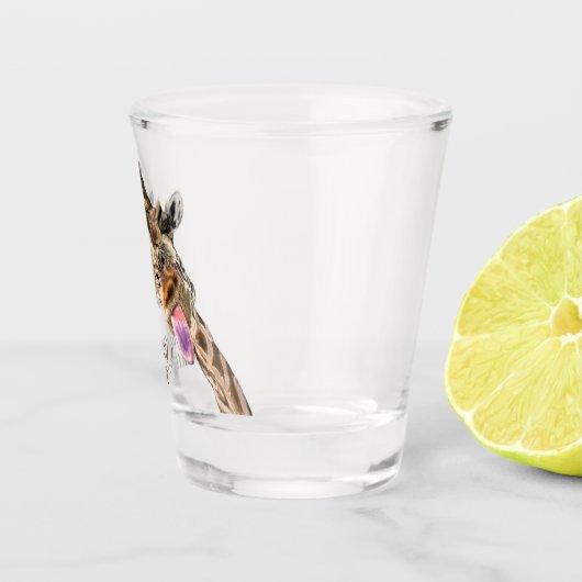 キリンおもしろいショットガラススマイル-カスタム文字 ショットグラス (右)