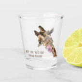 キリンおもしろいショットガラススマイル-カスタム文字 ショットグラス (正面)
