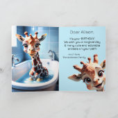 キリンおもしろいチャイルド誕生日 カード (内部)