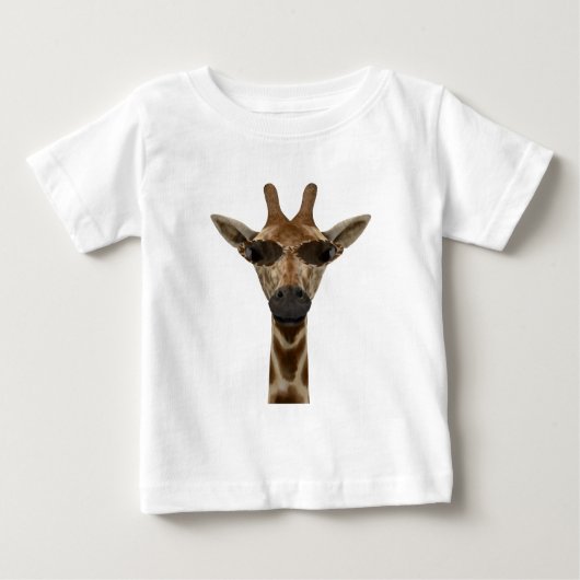 キリンおもしろいトレンディーサングラスで忍び ベビーTシャツ (正面)