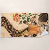 キリンおもしろいビーチタオル ビーチタオル (正面)