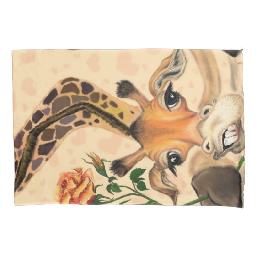 キリンおもしろいピローケース 枕カバー (正面)