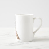 キリンおもしろいボーン中国マグカップスマイル-カスタム文字 ボーンチャイナマグカップ (右)