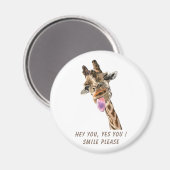 キリンおもしろいマグネットギフト – スマイル-カスタム文字 マグネット (正面/裏面)