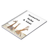 キリンおもしろい写真 – Four Giraffe's Siting ノートブック (左側)