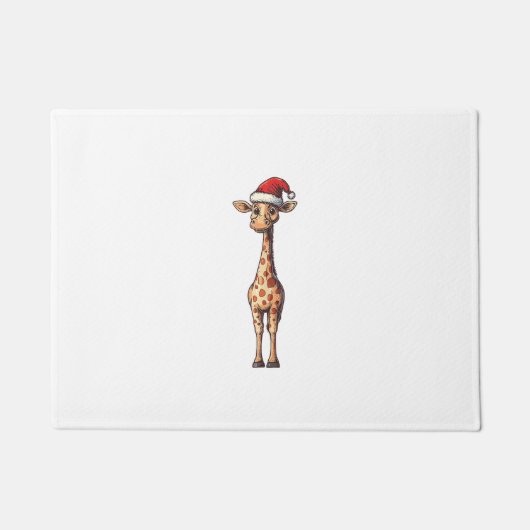キリンおもしろい恋人クリスマスパジャマキリン ドアマット (正面)