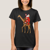 キリンおもしろい恋人サンタライディングキリン Tシャツ (正面)