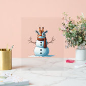 キリンおもしろい雪だるまスカーフクリスマスウォメンズ アクリルサイン (ウェディング)