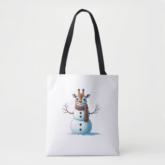 キリンおもしろい雪だるまスカーフクリスマスウォメンズ トートバッグ (正面)