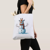キリンおもしろい雪だるまスカーフクリスマスウォメンズ トートバッグ (クローズアップ)