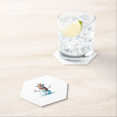 キリンおもしろい雪だるまスカーフクリスマスウォメンズ ペーパーコースター (インサイチュ)