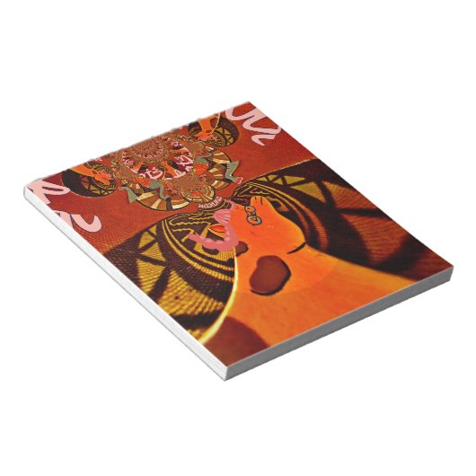 キリンおもしろい:アフリカの万華鏡チャーム ノートパッド (アングル)