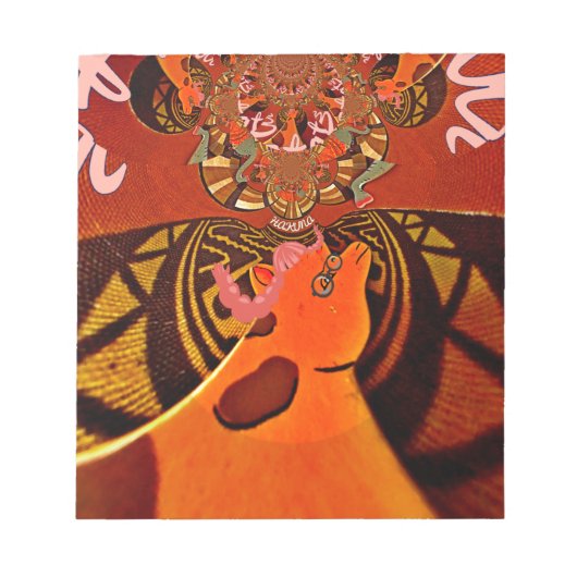 キリンおもしろい：アフリカの万華鏡チャーム ノートパッド (正面)