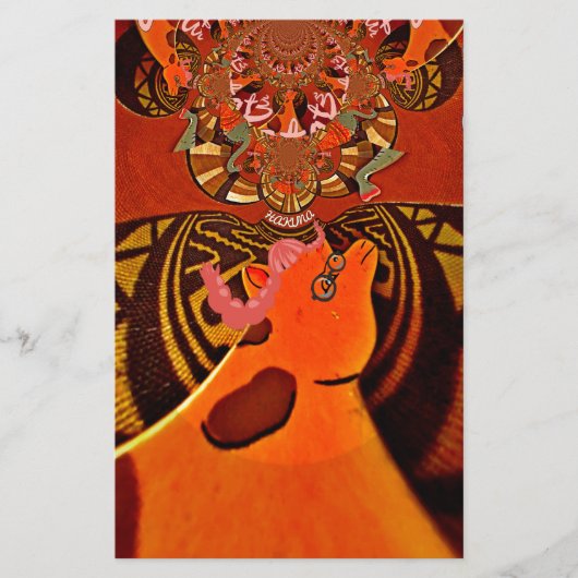 キリンおもしろい：アフリカの万華鏡チャーム 便箋 (正面)