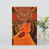 キリンおもしろい：アフリカの万華鏡チャーム 便箋 (スタンド正面)