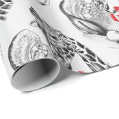 キリンおよびサンタクロースのクリスマス ラッピングペーパー (ロールコーナー)