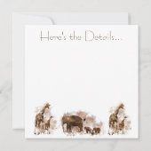 キリンおよびベビー-招待状 セーブザデート (裏面)