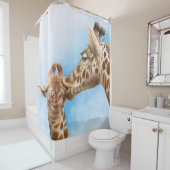 キリンおよび子牛 シャワーカーテン (インサイチュ)