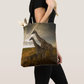 キリンおよび景色 トートバッグ (クローズアップ)