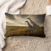 キリンおよび景色 ランバークッション (ブランケット)