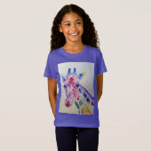 キリンお洒落ウォーターカラーパープルガールズTシャツ Tシャツ (正面フル)