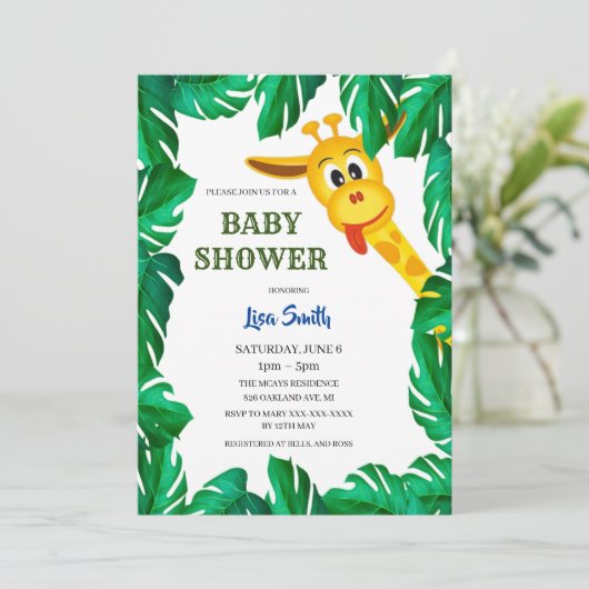 キリンお洒落サファリベイビーシャワー 招待状 (スタンド正面)