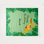 キリンお洒落サファリ誕生日写真の背景 タペストリー (正面(横))