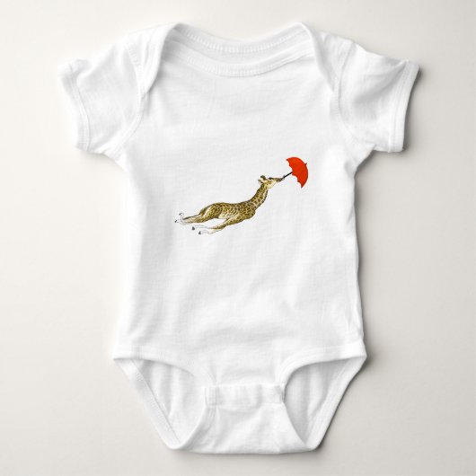 キリンお洒落レッドアンブレラTシャツ ベビーボディスーツ (正面)