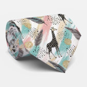 キリンお洒落水玉模様パターンパステル ネクタイ (ロール)