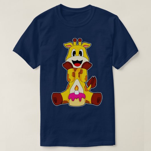 キリンお誕生日ケーキ Tシャツ (デザイン正面)
