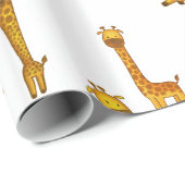 キリンかわいいサファリの動物柄 ラッピングペーパー (ロールコーナー)