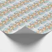 キリンかわいいベビーパステルウォーターカラーパターン ラッピングペーパー (角)