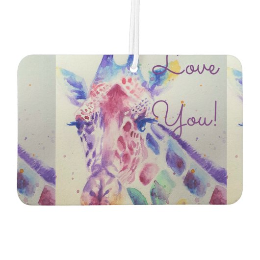 キリンかわいい愛あなた名前カーエアフレッシュナー カーエアーフレッシュナー (裏面)