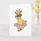 キリンがバレリーナとしてスカートバレエで カード (黄色い花)