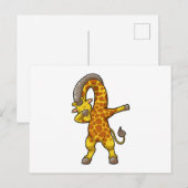 キリンがヒップホップダンスのダブステップを踊る ポストカード (正面/裏面)