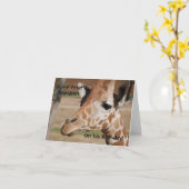 キリンが付いているひ孫のバースデー・カード カード (黄色い花)