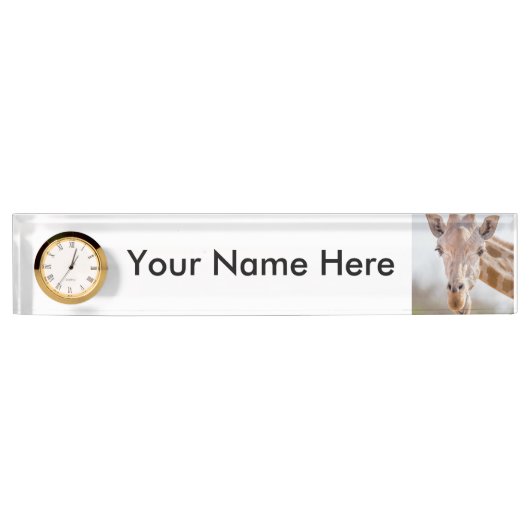 キリンが付いているアイ・コンタクト デスクネームプレート (正面)