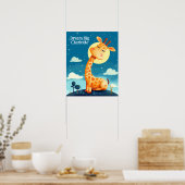 キリンが夢見る世界 | 動物のぬいぐるみアートポスター ポスター (キッチン)