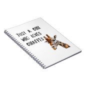 キリンが大好きな女の子かわいい動物キリン ノートブック (右側)