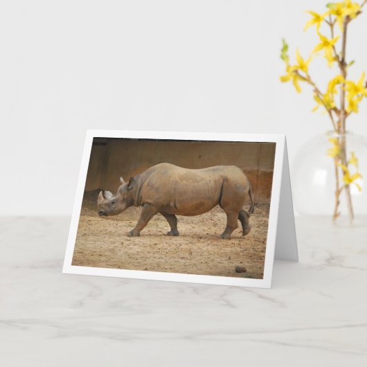 キリンが歩く カード (黄色い花)