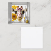 キリンが窓から覗く スクエア名刺 (正面/裏面)