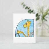 キリンが車を運転している。 ポストカード (スタンド正面)