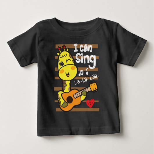 キリンが遊んでいる ベビーTシャツ (正面)
