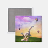 キリンが風船を見る マグネット (正面/裏面)