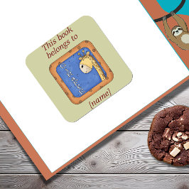 キリンこの本は蔵書票のシール スクエアシール