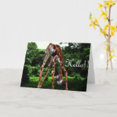 キリンこんにちは カード (黄色い花)